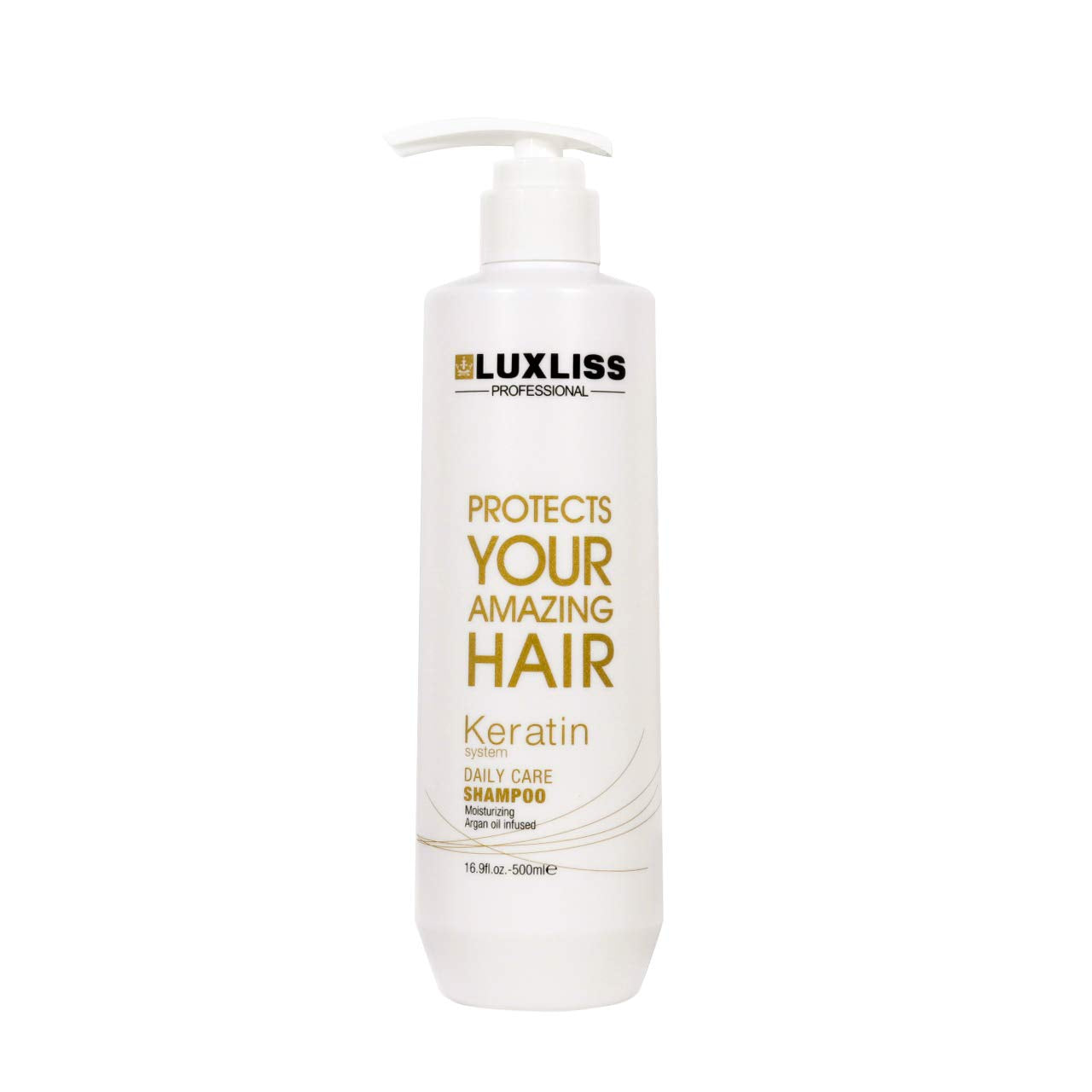 Luxliss Keratin Daily Care Shampoo & Conditioner Set - Moisturizing Anti-Frizz Formula for Chemically Treated Hair | 2 Pack (16 Fl Oz Each)