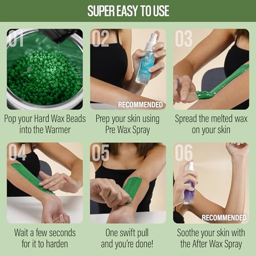 Tress Wellness Wax Beads for Sensitive Skin - Safe for Face & Skin - Dermatologically Tested - At-Home Kit for Face, Bikini, Brazilian & Full Body - Tea Tree 2.4 lb F8