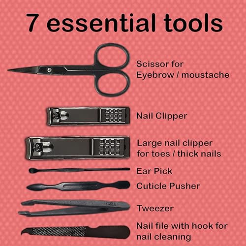 Manicure Set 8 In 1 - Christmas Stocking Stuffers for Men, Funny Christmas Gifts Box, Unique Womens Stocking Stuffers Teen Girls Boys Mom Dad Gift for Him Her Nail Clipper Kit Teenagers Wife Boyfriend