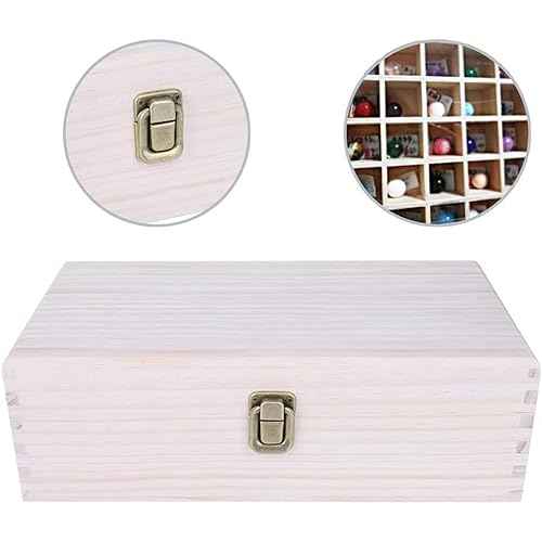 Essential Oil Storage Box Wooden Essential Oils Display Organizer 32 Slots Stand Holder for 5 to 15 ml Bottles Nail Polish Collectionl Bottles Nail Polish Collection.