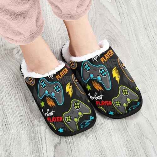 Colorful Video Game Slippers Soft Non-Slip Indoor Women Men House Slippers Home Shoes
