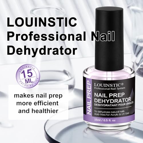 Nail Dehydrator & Acid-Free Primer for Acrylic & UV Gel Polish (All Gel Types), with Chrome Powder & Tool. HEMA-Free, No Burn, No Lift, Quick Air Dry, Low Irritant, Salon & Home DIY Nail Use, 2X15mL