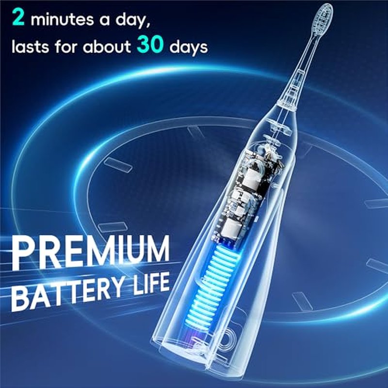 Electric Toothbrush with Water Flosser, All in One Sonic Flossing Toothbrush with 3 Modes & 5 Flossing Speeds & 4 Brush Heads, Rechargeable & Portable for Adult Teeth Cleaning