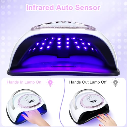 288W UV Nail Lamp, LKE UV Light for Gel Nails with 4Timers Professional UV Nail Light,LCD Display (Extra Medium)
