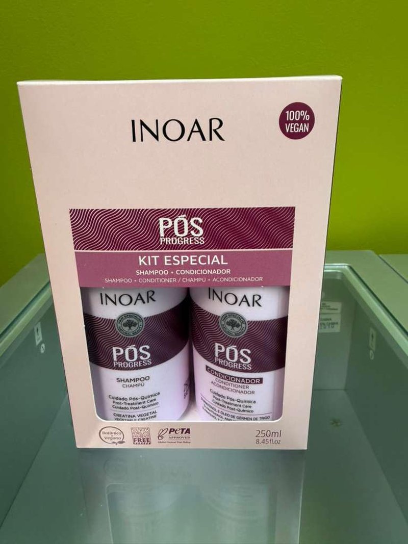 Inoar Pós Progress Duo Kit, Shampoo & Conditioner, 8.45 fl.oz. Each