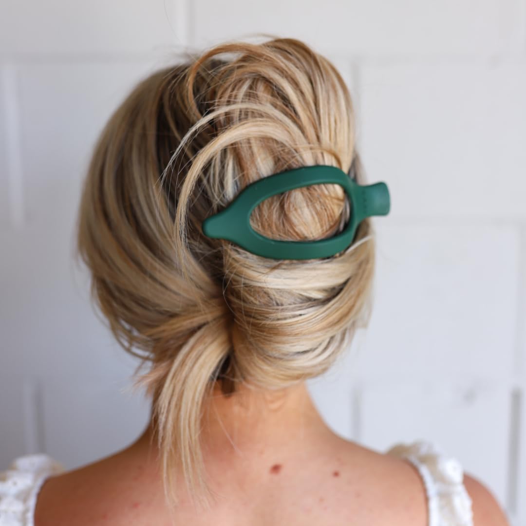 KAXI Lay Down 2.0 Hair Clip Claw, Perfect for Thick & Thin Hair, Strong Durable Hair Clip (Forest Green)