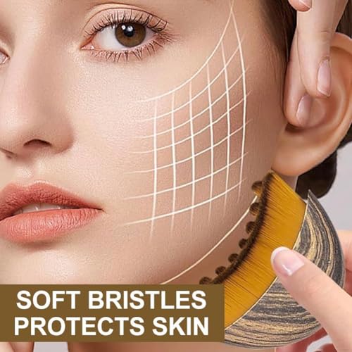 2PCS New Lymphatic Contour Face Brush, Contour Face Brush for Lymphatic Drainage, Ergonomically Designed to Fit the Skin Precisely, Face Lifting Tool for Skincare Routine |Portable Gua Sha Alternative