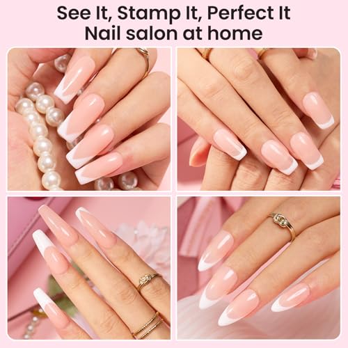 Beetles Nail Stamp 3Pcs Silicone French Tip Nail Stamp Kit with Replacement Nail Stamper Heads and Scrapers Soft Silicone Nail Printing Tool for Home Manicure Diy Nail Art Salon Gifts for Girls