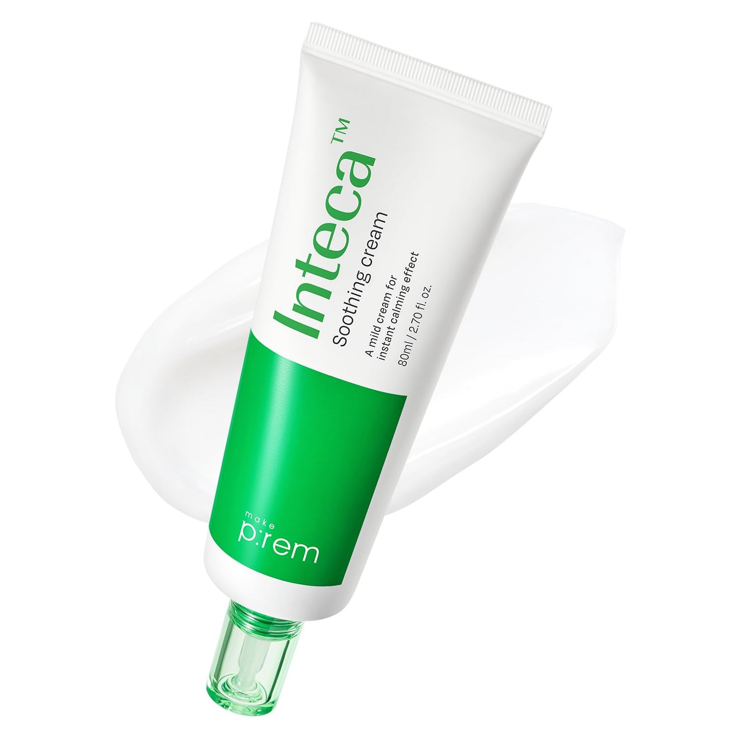 MAKE P:REM INTECA™ Soothing Cream | 2.9x Faster Trouble Relief with Advanced Non-Comedogenic Centella Asiatica for Acne-Prone Sensitive Skin, All Skin Types, Korean Vegan Moisturizer, 2.70 fl. oz.