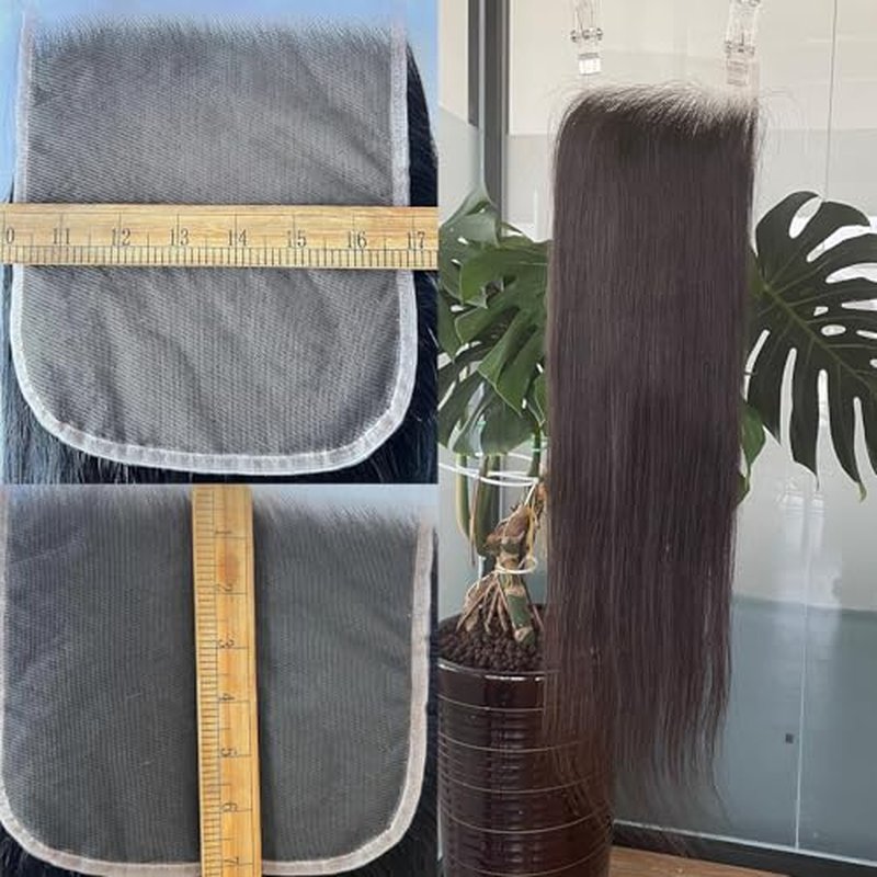 7x7 Closure HD Lace Only Virgin Unprocessed Human Hair Straight Pre-plucked Natural Hairline Silky 100% Human Hair 16Inch