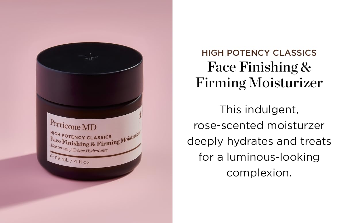 Perricone MD High Potency Classics Face Finishing & Firming Moisturizer - Anti Aging Facial Moisturizer - Hydrating Vitamin E Wrinkle Cream for Women -Smooth Dewy Complexion - Vegan, 4 fl oz