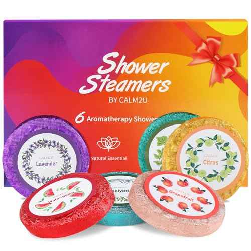 Shower Steamers Aromatherapy Birthday Gifts for Women - Variety Pack of 6 Shower Bombs with Natural Essential Oils, Self Care Gifts for Women Who Have Everything, Valentines Day Gifts for Her, Mom