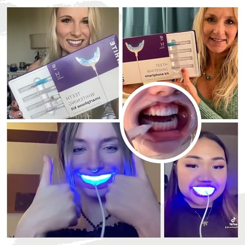 Professional Teeth Whitening Kit, LED Accelerator Light, 36% Carbamide Peroxide Teeth Whitening Gel, 20 Whitening Treatments, Remineralizing Gel, USA-Made Gels