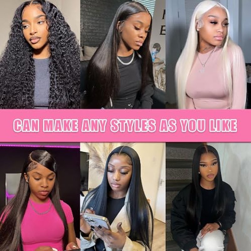 30 Inch Lace Front Wig Human Hair Pre Plucked 200 Density 13x4 HD Transpatent Straight Human Hair Wigs for Black Women Straight Lace Frontal Wigs Human Hair Natural Color (30inch)