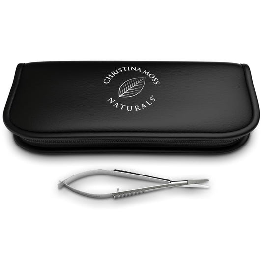 Surgical Steel Precision Grooming Scissors from Christina Moss Naturals® for Eyebrows, Nose Hair, Nails, Beard, Round Tip, Professional Grooming