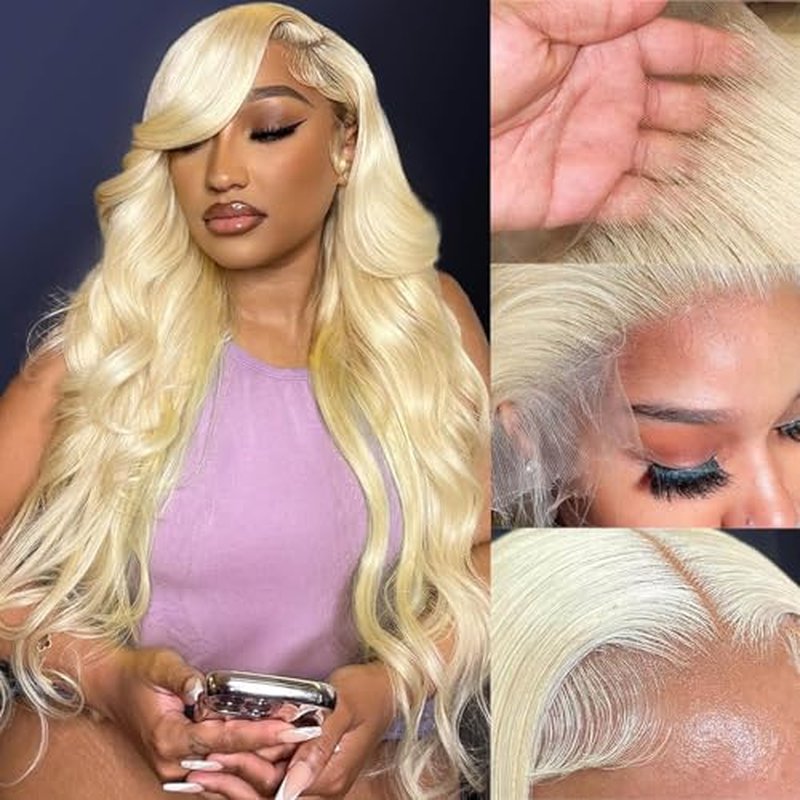 613 Lace Front Wig Human Hair Blonde Wig Human Hair 13x6 Transparent Lace Front Wigs 20 Inch 200 Density 613 HD Lace Frontal Wigs Pre Plucked with Baby hair
