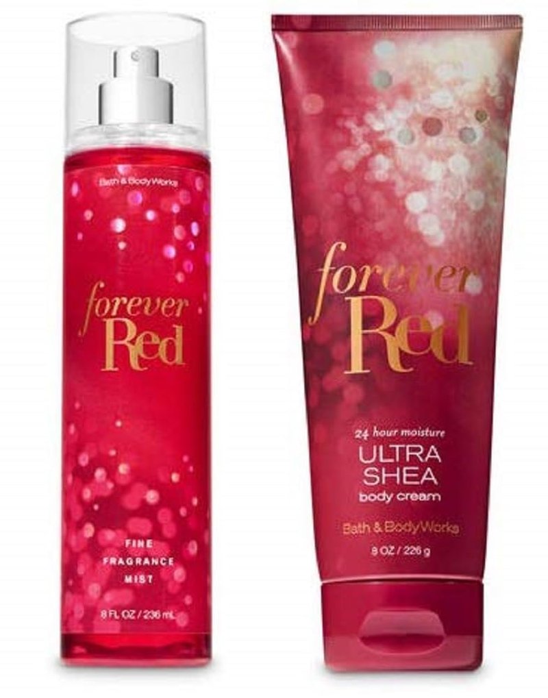 Bath & Body Works Forever Red Set - Fine Fragrance Mist and Ultra Shea Body Cream - Full Size - Packaging Varies