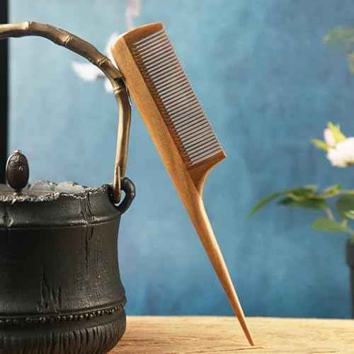 LWBTOSEE Anti-Static Natural Sandalwood Combs Portable Hair Salon Wood Comb Rat Tail Brush Hairdressing Styling Tool Hair Care Hair Comb