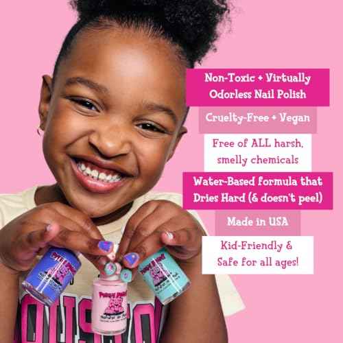 Piggy Paint 100% Non-toxic Girls Nail Polish - Safe, Chemical Free Low Odor for Kids, Rainbow Sprinkles 2 Polish Gift Set