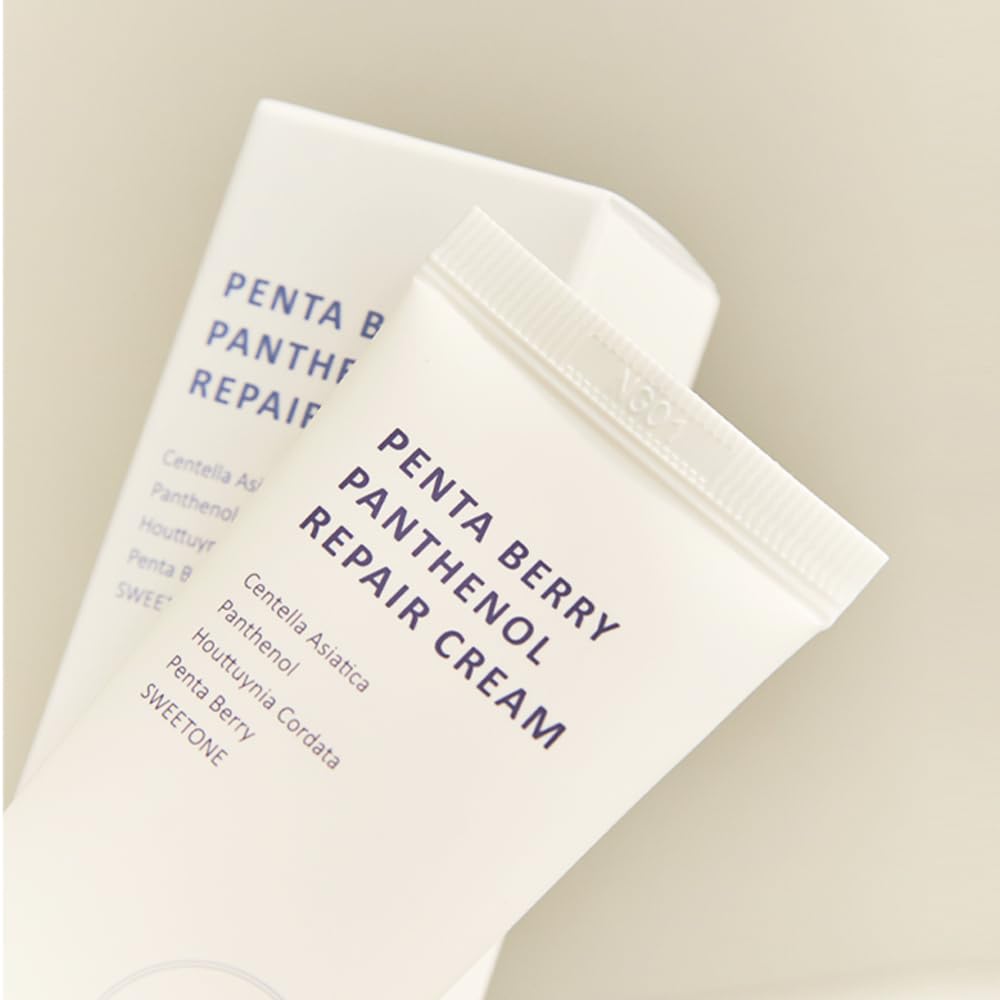 HEVEBLUE Penta Berry Panthenol Repair Cream - Vegan, Centella, Cica Barrier, Restore Moisture Balance, Deep Hydration, Sensitive Skin, Low Irritation, Korean Skincare, K-Beauty, Hypoallergenic