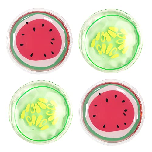 Hot and Cold Eye Pads, reusable eye patches - Soothing, Revitalizing, Puffiness, Refresh, Relieves Stress, Relax, Relieves Puffiness and Tension(2 watermelons + 2 cucumbers)