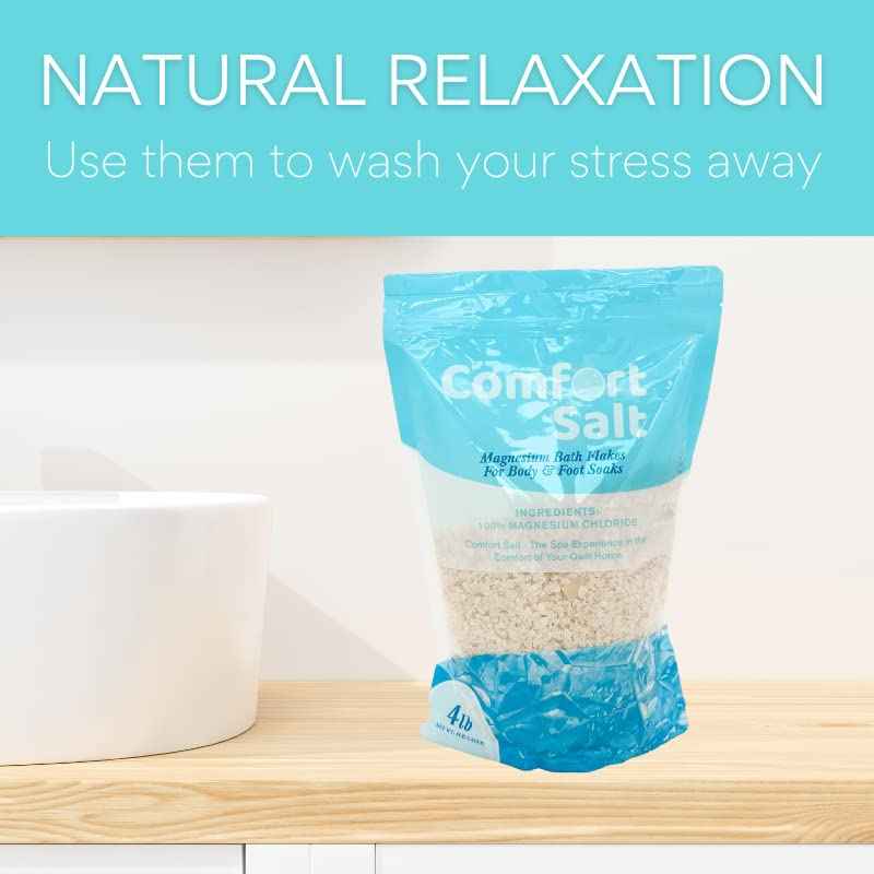 Comfort Salt | Magnesium Bath Flakes | Soak for Relaxation, Recovery, & Wellness | 4 Pound Bag
