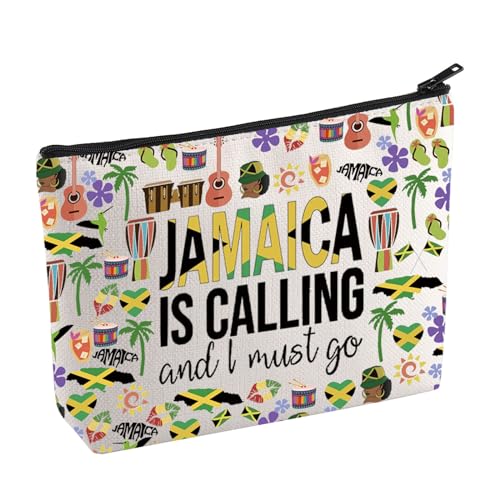 KUIYAI Jamaica Vacation Makeup Bag for Lovers - Cosmetic Travel Gift for Girls Trip - Souvenir for Travelers (JamaicaMakeup)