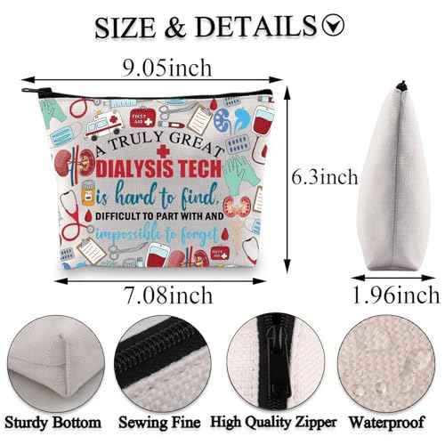 BDPWSS Dialysis Nurse Gift Dialysis Technician Gift A Truly Great Dialysis Tech Is Hard To Find Nephrology Tech Makeup Bag (Truly dialysis tech bag)