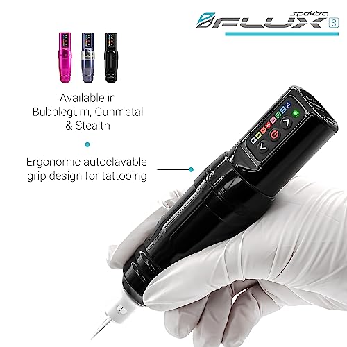 Microbeau - Flux S Wireless Tattoo Machine with 1 PowerBolt - Stealth - Wireless Tattoo Machine Pen for Microblading Lips, Eyeliner & More