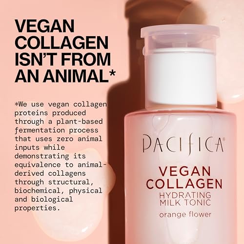 Pacifica Vegan Collagen Hydrating Milk Tonic – Alcohol-Free Milky Toner & Essence Moisturizing Vegan Collagen Face Tonic w/Hyaluronic Acid, Chamomile Jasmine All Skin Types Vegan Dermatologist Tested