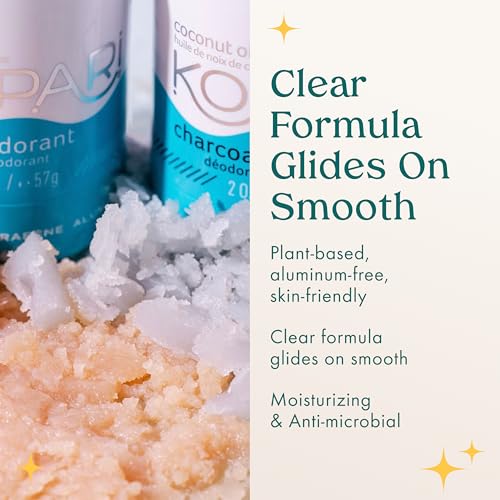 Kopari Aluminum Free Coconut Deodorant, Non Toxic & Clean Plant-Based, No Aluminum, Parabens or Baking Soda, Long Lasting Protection, Original 2 Pack