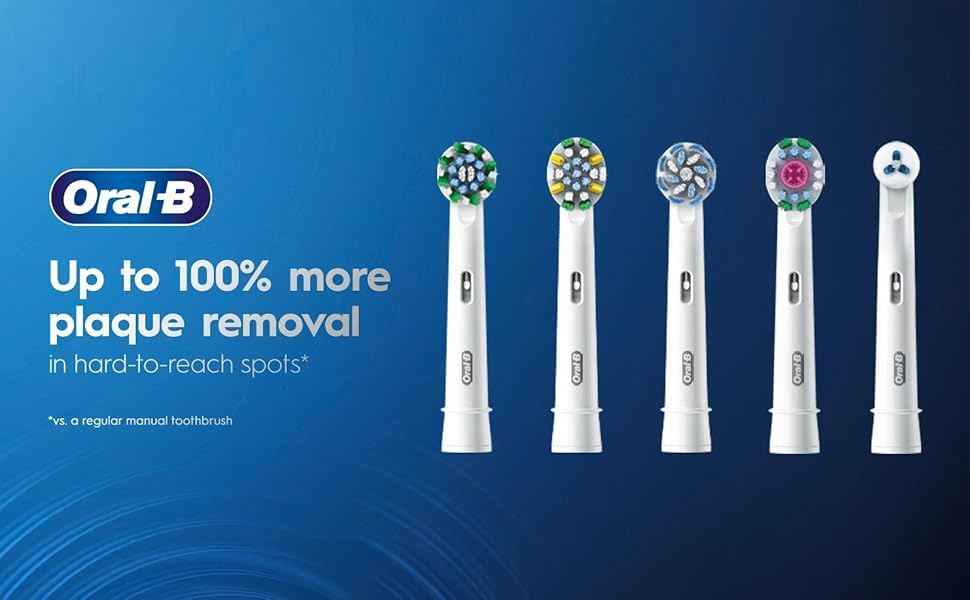 Oral B Cross Action Electric Toothbrush Replacement Brush Heads Refill, 4Count
