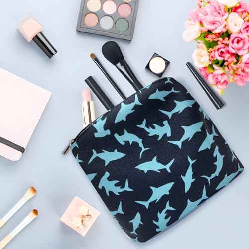 Degpum Shark Makeup Bags for Women,Perfect Cosmetic Bag Just A Girl Who Love Shark For Sisters,Daughters, Friends,Teen Girls & Women.Ideal Gift For Travel, Birthdays, & Christmas,Mothers Day