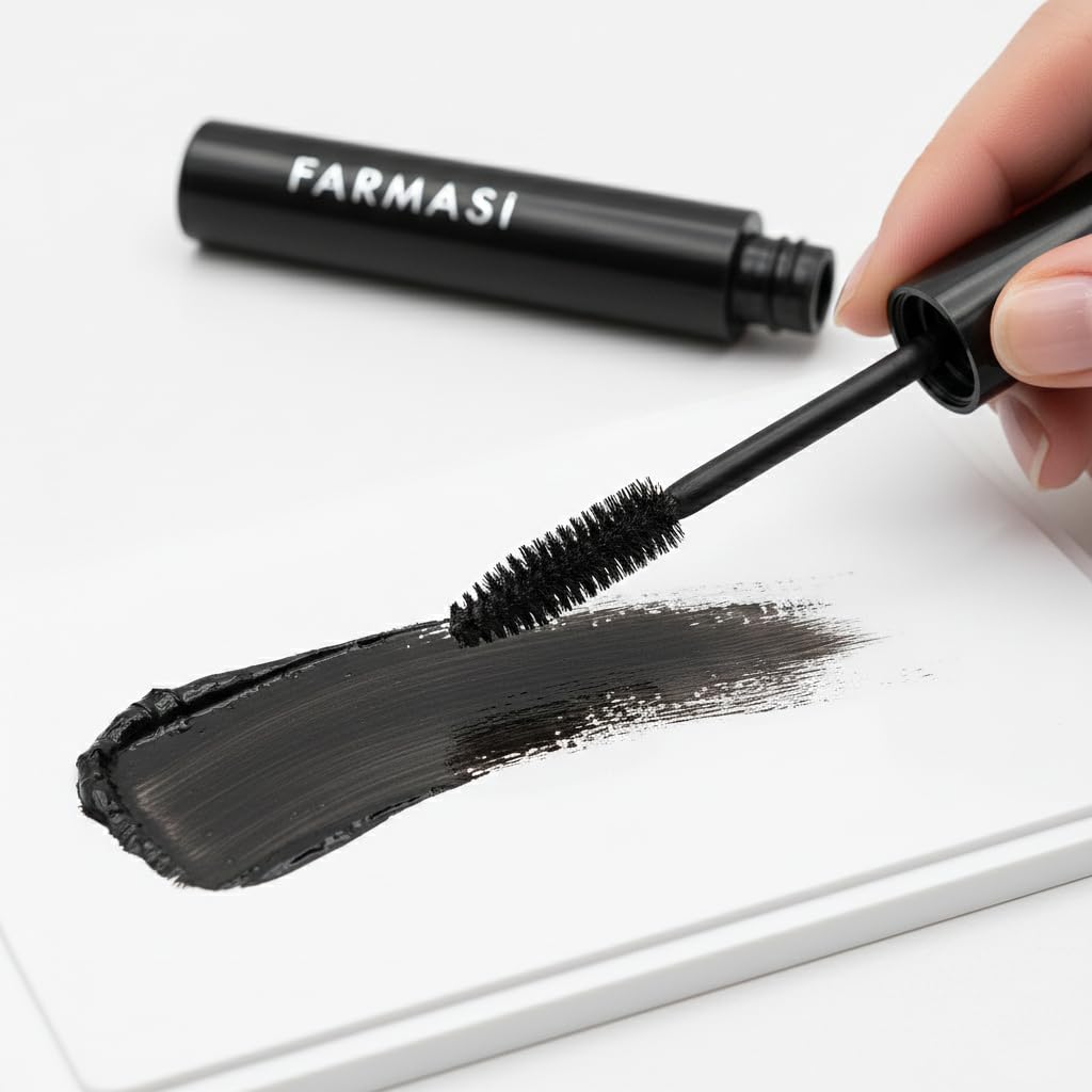 FARMASi Eyebrow Mascara Makeup, Shapes Eyebrows, Voluminous, Looking, Buildable & Defining Brow Mascara, Waterproof, Ebony, 0.17 Fl Oz