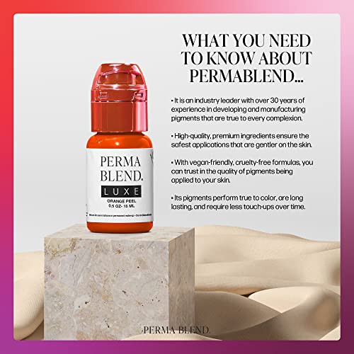 Perma Blend Luxe - Orange Peel - Vegan Lip Tattoo Ink - Orange Microblading Pigment - Warm Hue for Lip Blush & Permanent Makeup - Cruelty-Free (0.5 oz)