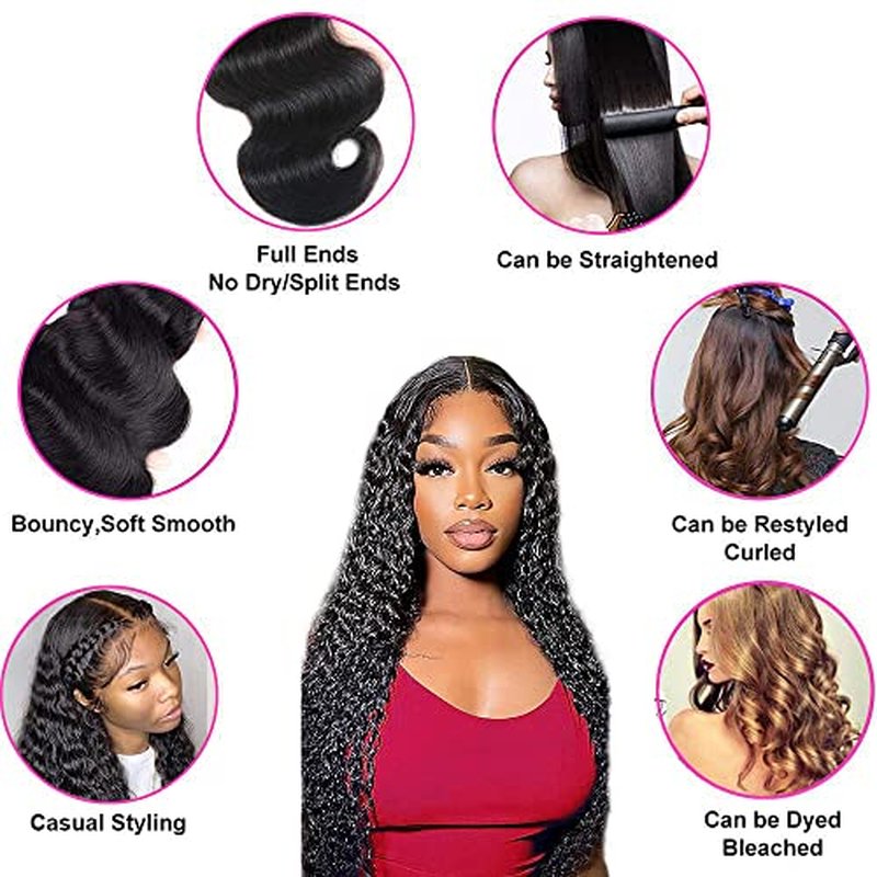 U Part Wigs Human Hair for Black Women Deep Wave Human Hair Brazilian Hair Full Head Clip in Half Wig V Part Glueless Wigs Human Hair Pre Plucked U Shape Wigs (Natural Black, 20 inch)
