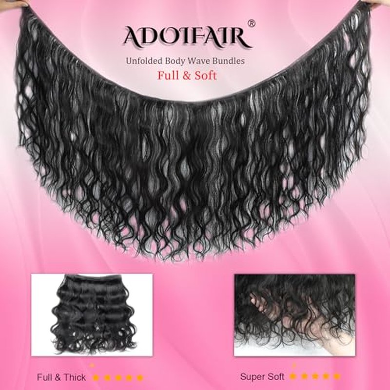 12A Human Hair Bundles 34 Inch Body Wave Bundles Human Hair 100% Unprocessed Quick Weave Single Bundle Real Human Hair Extensions Natural Color