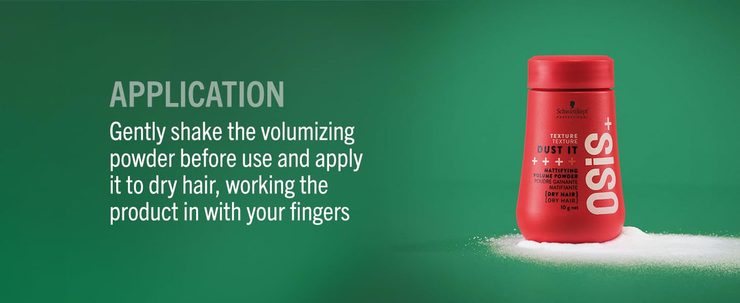 OSiS+ Dust It Volume Powder - Mattifying & Texturizing Hair Styling | Long-Lasting Hold & Strong Control