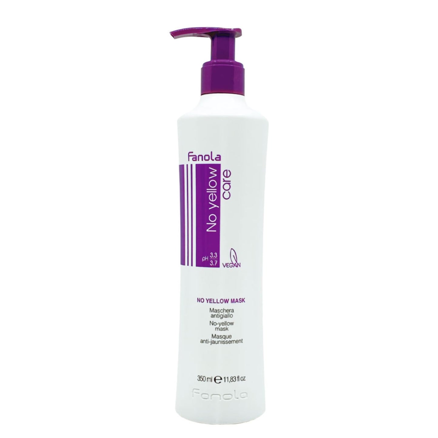 Fanola No Yellow Purple Hair Mask - Acidic pH Deep Conditioning Hair Mask for Blonde, Bleached & Grey Shades - Intense Violet Pigment Neutralizes Brassy Tones (11.8 Fl oz)