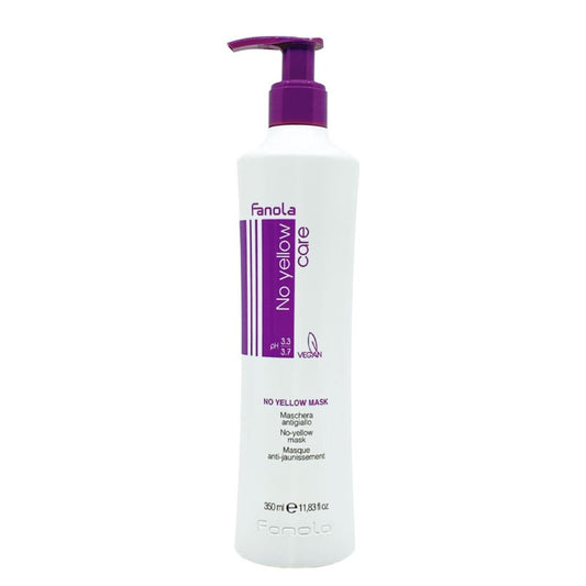 Fanola No Yellow Purple Hair Mask - Acidic pH Deep Conditioning Hair Mask for Blonde, Bleached & Grey Shades - Intense Violet Pigment Neutralizes Brassy Tones (11.8 Fl oz)