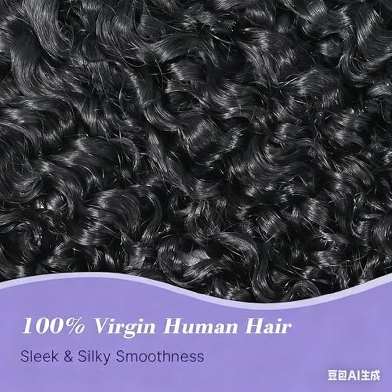 Half Wig Human Hair Deep Wave Glueless Wigs Human Hair Curly Half Wig 200% Density Drawstring Seamless Flip Over Half Wigs for Women Invisible Hairline Beginner Friendly Headband Wig 20 Inch