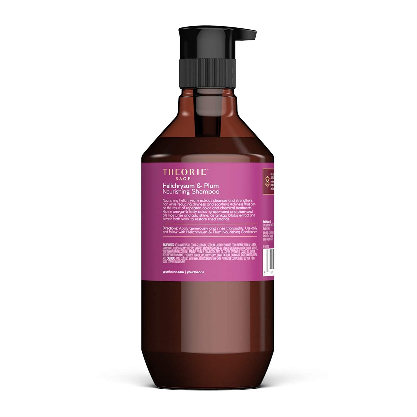 Theorie Nourishing Shampoo with Helichrysum & Plum - Enriches & Soothes Dry Hair | 800mL Pump Bottle