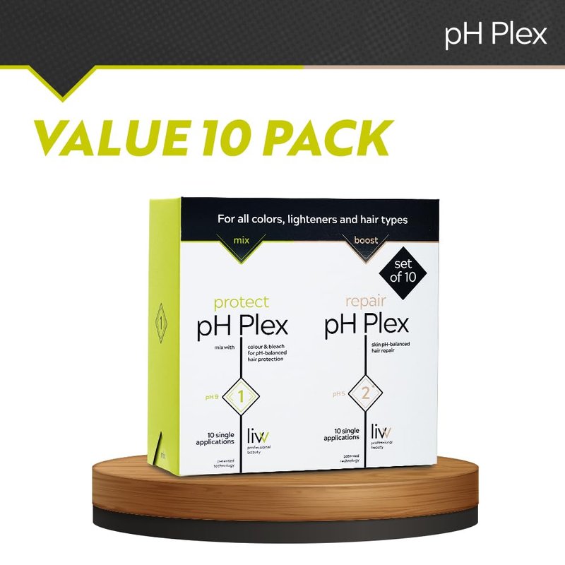LIW pH Plex Hair Care Treatment - Protect & Repair for Home Color & Bleach | 10 Sachets (Steps 1 & 2)