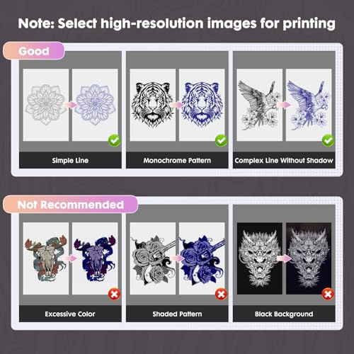 Tattoo Stencil Printer with 40pcs Transfer Paper, Bluetooth Thermal Tattoo Printer Machine for Beginners & Artists, Compatible with Android & iOS, PC(Pink)