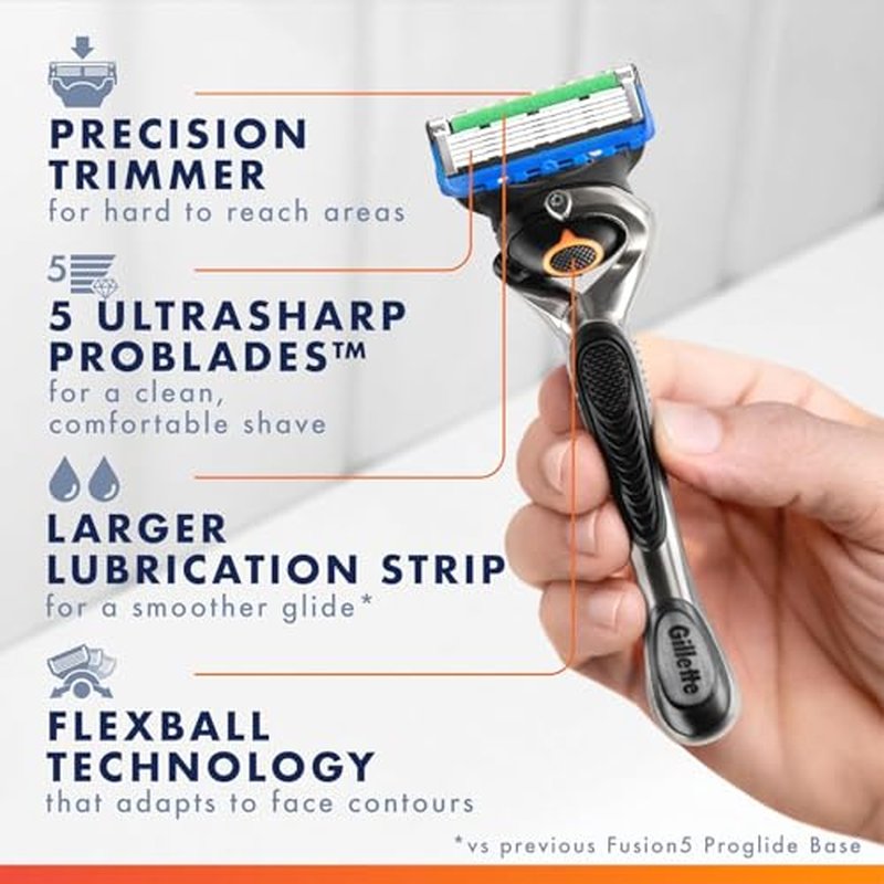 Gillette Fusion5 ProGlide Shaving Razor for Men, 1 Handle, 8 Blade Refills