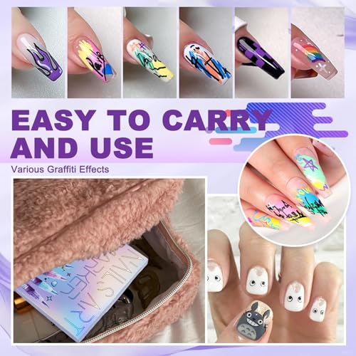 12 Color Nail Art Pens, 0.5 MM Nail Polish Pens Set Drawing Painting Point Liner Acrylic Painted Pen Kit, Waterproof and Quick-drying Nail for DIY Nails Art Design Manicure Tools