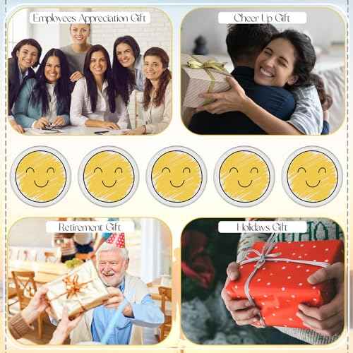 Geetery 30 Pcs Inspirational Smile Face Compact Mirrors Bulk Mini Pocket Mirrors Emoticon Gifts for Students Party Favors Yellow Portable Birthday Wedding Shower Party Supplies