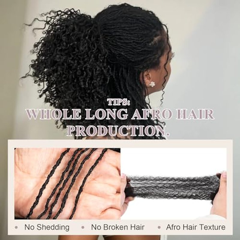 Originea 8-18 Inch 0.1 and 0.2 0.4 Thickness Curly Tips Interlocked sister Locs 100% Real Human Hair Micro loc Extensions Permanent Dreadlock Extensions (Bug# 0.1cm, 14 Inch 70 Strands)