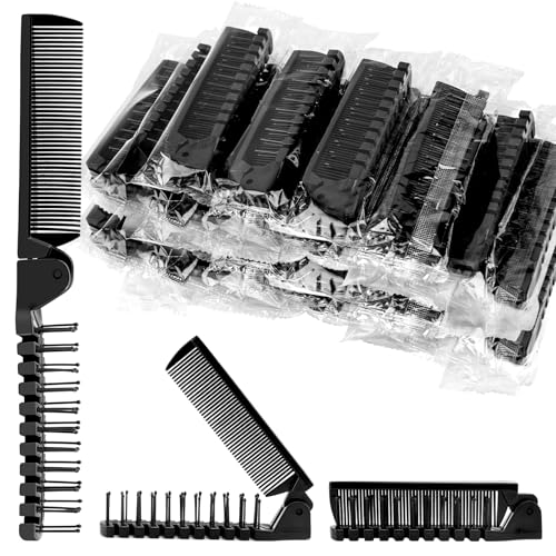 HOFASON 120 Pcs Travel Folding Comb in Bulk, Individually Wrapped Foldable Hair Brush Travel Pocket Mini Hair Comb & Makeup Comb for Women Men Girls Homeless Hotel Shelter Nursing Home Charity Church