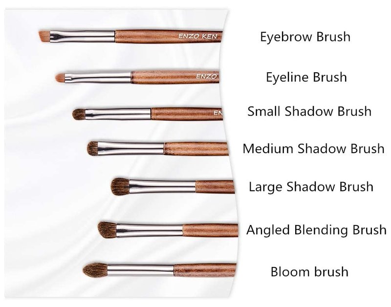 Natural Pony Hair Eye Shadow Brush Set - Professional Small Eyeshadow Brushes for Makeup | Includes Angled & Blending Brushes